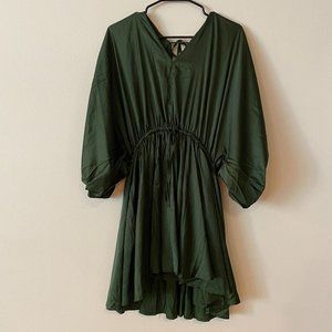 Green Flowy A-Line Dress